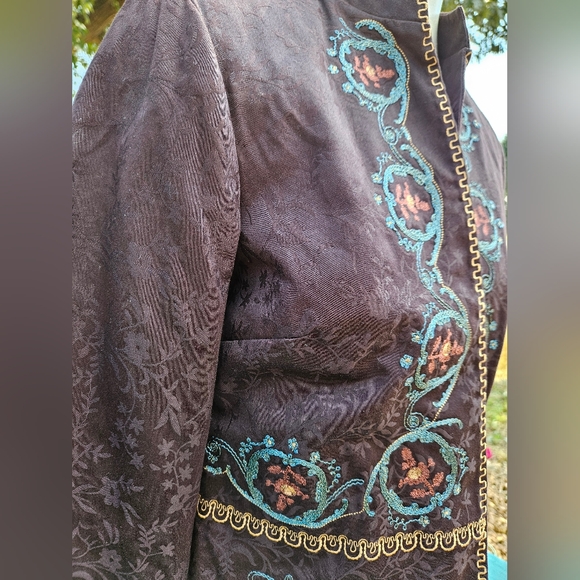 Coldwater Creek Brown Venice Embroidered Jacket - Picture 7 of 14